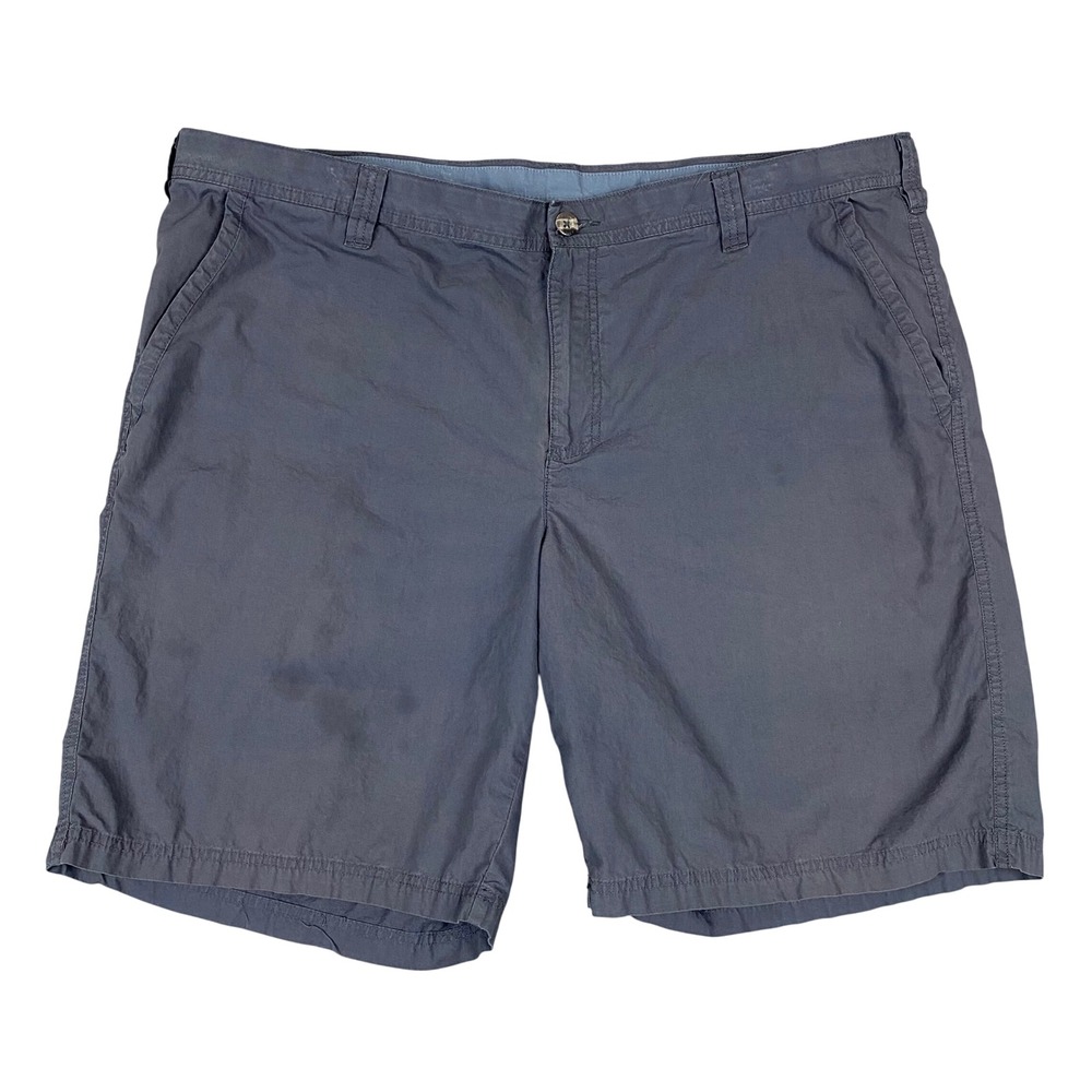 Columbia‎ Gray Blue Cotton Washout Shorts Mens 42 Chino Flat Front Outdoor